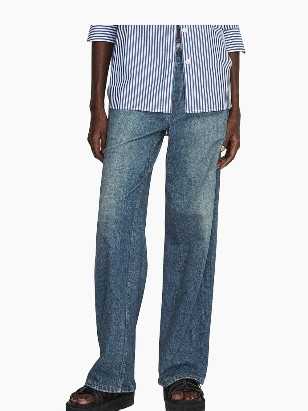 rag & bone Wide-Leg Jeans in Denim Blue